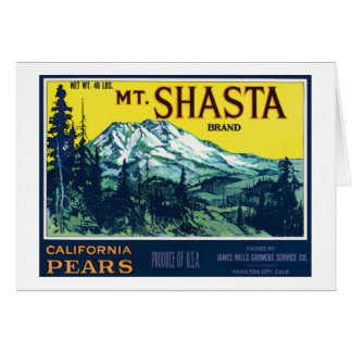 Vintage Mt Shasta California Pears Label