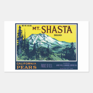 Vintage Mt Shasta California Pears Label