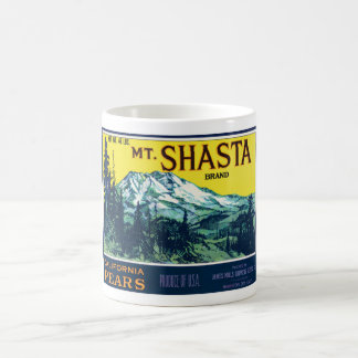 Vintage Mt Shasta California Pears Label Coffee Mug