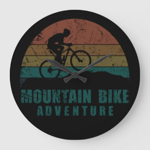 Vintage MTB Adventure - Mountain Biking Large Clock
