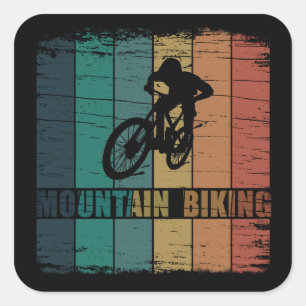 Vintage Mtb Downhill Mountain Biking Square Sticker