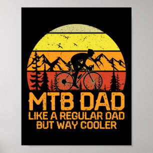 Vintage Mtb Mountain Bike Dad Cycling Biking Downh Poster
