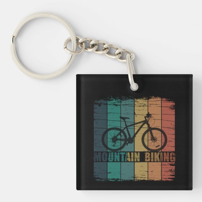 Vintage Mtb Mountain Biking Key Ring (Front)