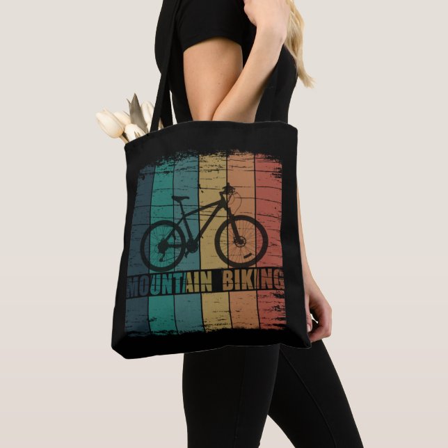 Vintage Mtb Mountain Biking Tote Bag (Close Up)