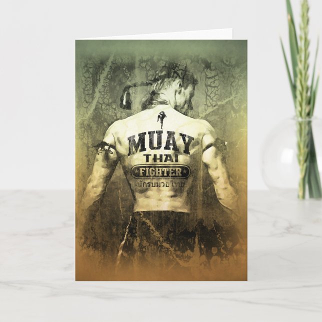 Vintage Muay Thai Fighter Card (Front)