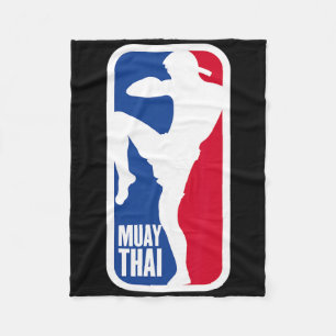 Vintage Muay Thai Fighter Mma Street Fight Kickbox Fleece Blanket