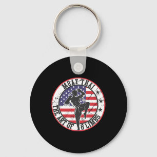 Vintage Muay Thai Karate Boxing Mixed Martial Arts Key Ring