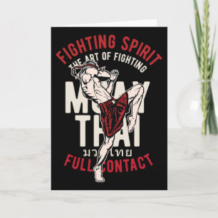 Vintage Muay Thai Kickboxing Fighter Training Work Card