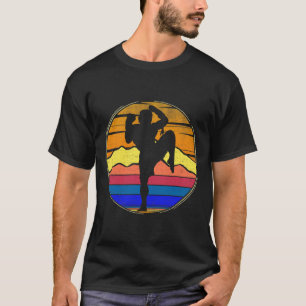 Vintage Muay Thai Retro Sunset Funny Kickboxing Gi T-Shirt