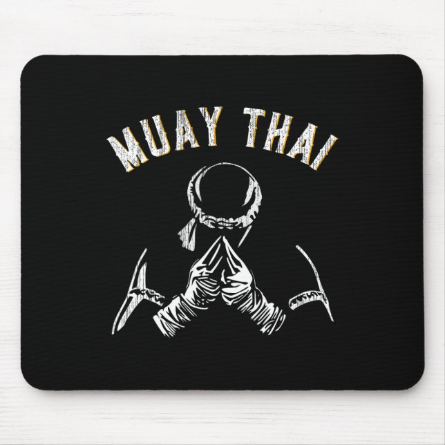 Vintage Muay Thai Training Mma Kickboxing  Mouse Pad (Front)