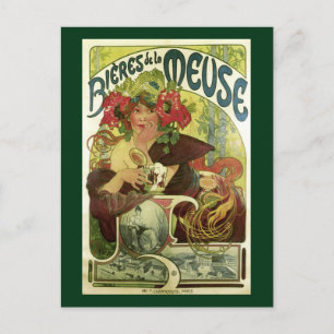 Vintage Mucha Beer Advertisement Postcard