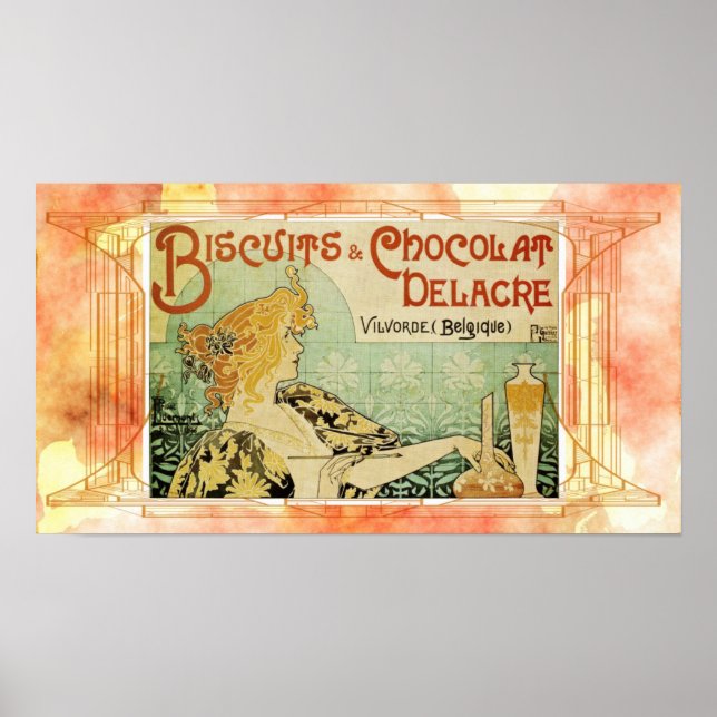 Vintage Mucha Biscuits Poster (Front)