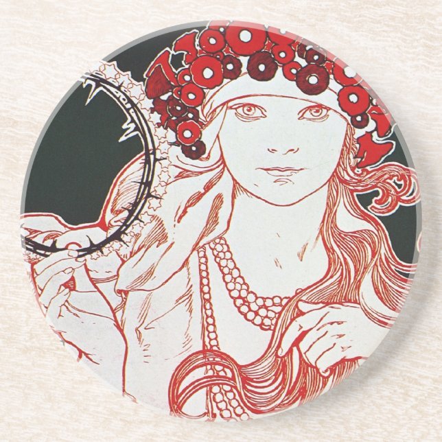 Vintage Mucha Coaster (Front)