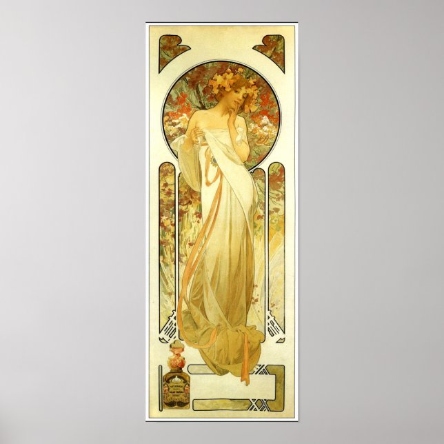 Vintage Mucha Perfume Advertisement Poster (Front)