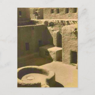 Vintage, mud brick courtyard, Algeria Postcard