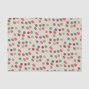 Vintage Multi-Coloured Christmas Ornament Holiday Tissue Paper