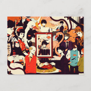 Vintage Multi Human Character Humour Party Holiday Postcard