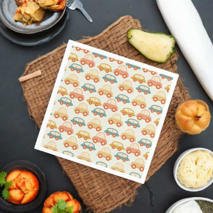 Vintage Multicolor Cars Pattern   Napkin