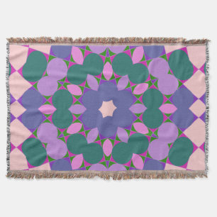 Vintage multicolor pattern throw blanket