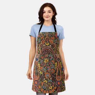 Vintage Multicolored Floral Pattern Apron