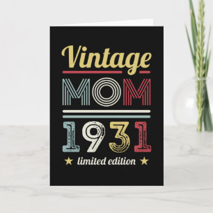 Vintage Mum 1931 90th Birthday Gift Women Retro Card