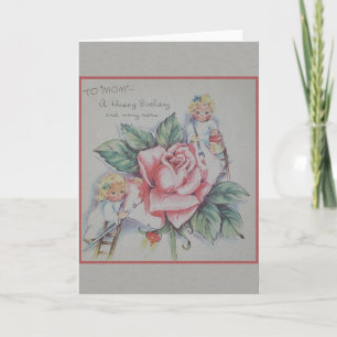 Vintage Mum Birthday Greeting Card