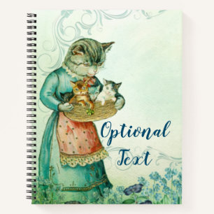 Vintage Mum Cat with Kittens Notebook