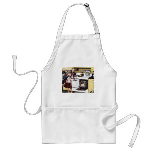 Vintage Mum in the Kitchen Cooking an Easter Ham Standard Apron