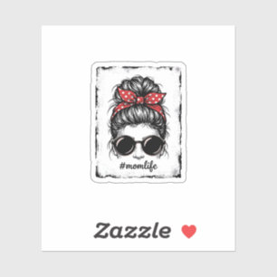 Vintage Mum Life Messy Bun Bandanna Shirt Design_1