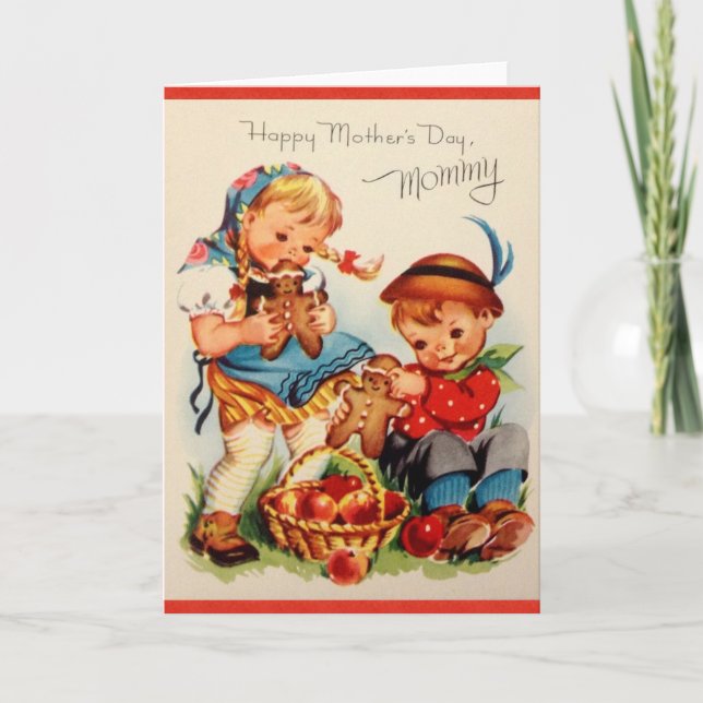 Vintage Mummy Mother's Day Greeting Card (Front)