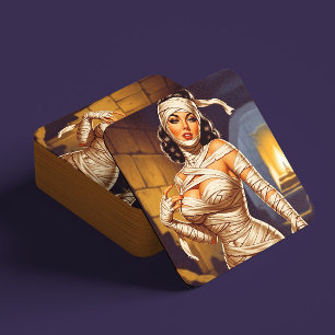 Vintage Mummy Pin-up Square Paper Coaster