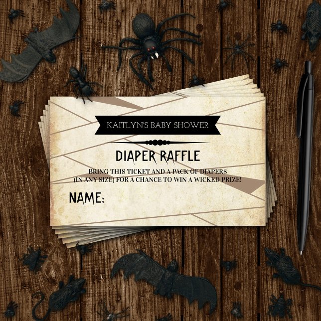 Vintage Mummy To Be | Halloween Baby Shower Diaper Enclosure Card (Creator Uploaded)