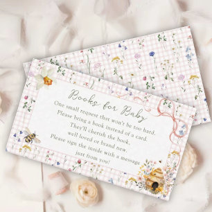Vintage Mummy to Bee Baby Shower Book Request Enclosure Card