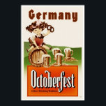 Vintage Munich Germany Octoberfest Travel Poster<br><div class="desc">Retouched high quality reproduction of a vintage advertising poster promoting travel to Munich Germany entitled "Octoberfest" which is a 16-day festival celebrating beer held annually in Munich, Bavaria, Germany, running from late September to the first weekend in October. Please customise the poster size, texture, border and/or frame to suit your...</div>