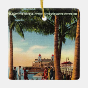 Vintage Municipal Pier Ft Myers Ornament