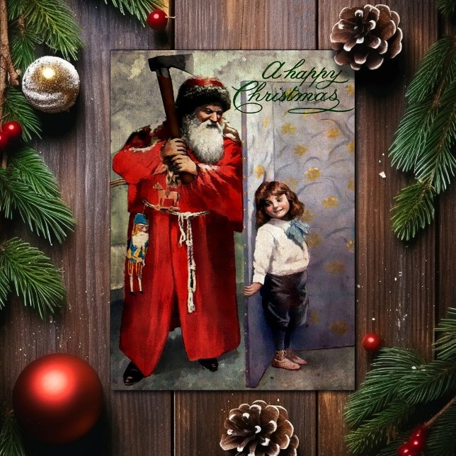 Vintage Murderous Santa Christmas Card (Creator Uploaded)