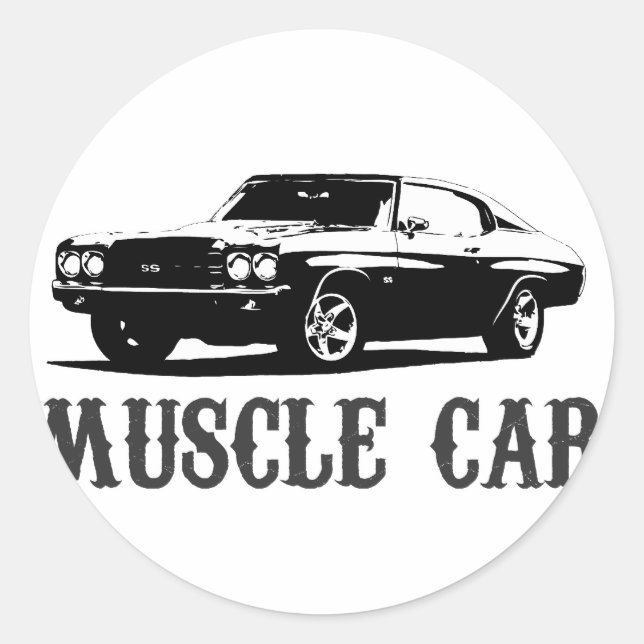 vintage muscle car classic round sticker (Front)