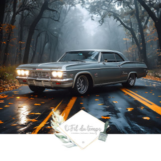 Vintage Muscle Car - Impala- Fall Forest Highway Tissue Paper