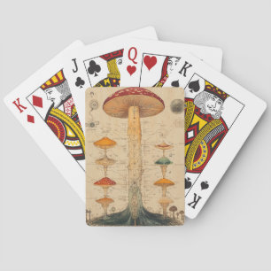 Vintage Mushroom Botanical Chart (11) Playing Cards