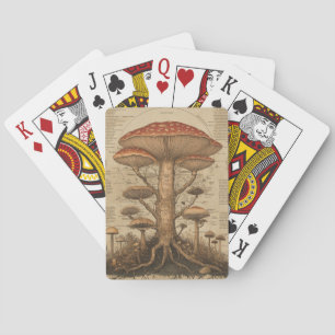 Vintage Mushroom Botanical Chart (9) Playing Cards