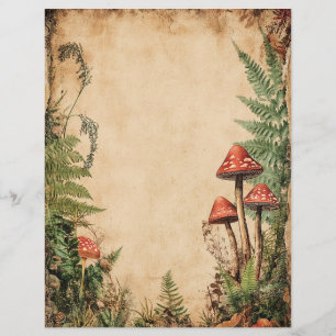 Vintage Mushroom Botanical Scrapbook Junk Journal