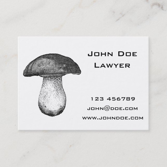 Vintage Mushroom Business Card (Front)