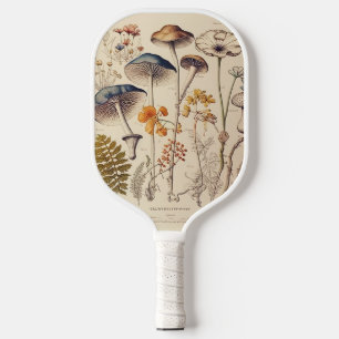 Vintage Mushroom Cottagecore Burnt Orange Monogram Pickleball Paddle