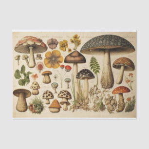 Vintage Mushroom Cottagecore Decoupage Tissue Paper