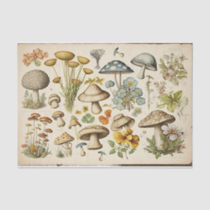 Vintage Mushroom Cottagecore Decoupage Tissue Paper