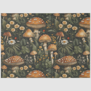 Vintage Mushroom Garden Seamless Pattern Tissue Paper