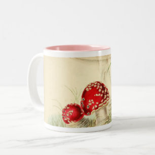 Vintage Mushroom Illustration – Nature-Inspired Two-Tone Coffee Mug