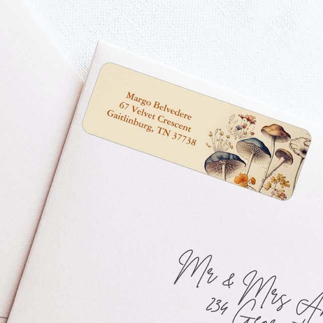 Vintage Mushroom Naturalist Address (Creator Uploaded)