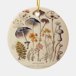 Vintage Mushroom Naturalist Ceramic Tree Decoration