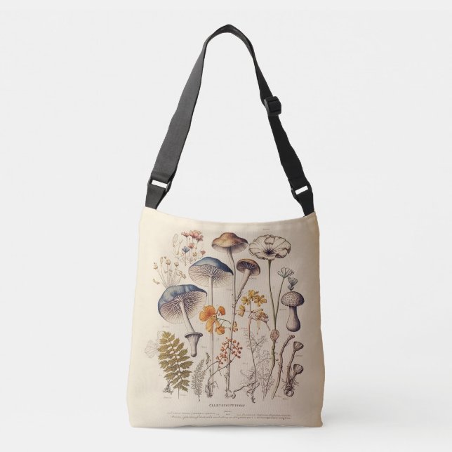 Vintage Mushroom Naturalist Crossbody Bag (Front)